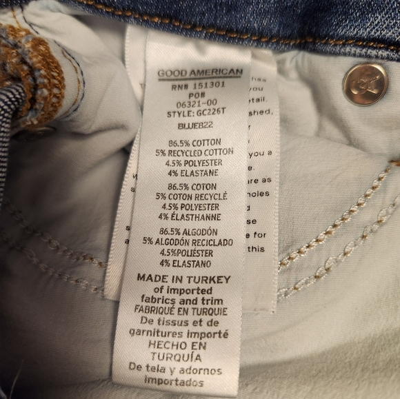 Good American Medium/Dark Wash Skinny Jeans 6-12 - Picture 6 of 12